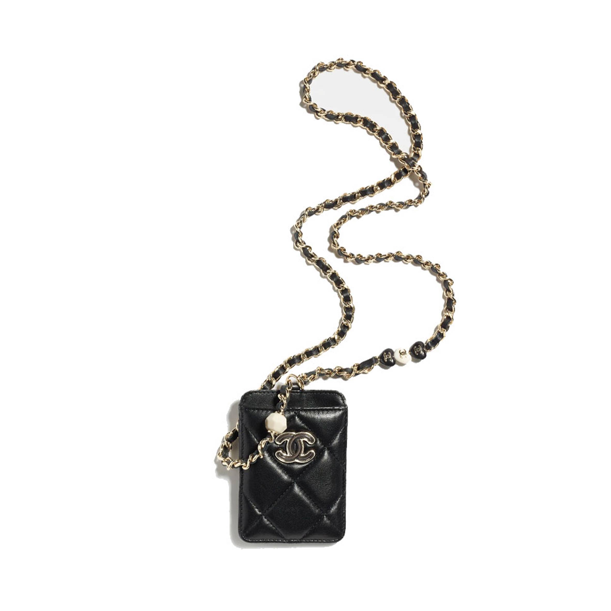 Ch*el card holder with chain ap3229 b10183 94305 (10*7*0.5cm)